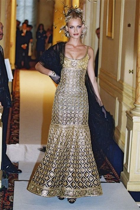 chanel haute couture 1996 gold embroidered dress|Chanel haute couture auction.